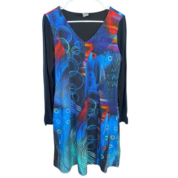 Simply Art By Dolcezza Dress Size Small Women’s Abstract Art To Wear Stretch - Picture 1 of 13